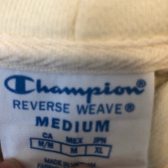 Champion Reverse Weave Cream Hoodie - Picture 2 of 3